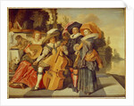 Elegant Figures making Music on a Terrace by a Lake by Dirck Hals