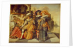 Elegant Figures making Music on a Terrace by a Lake by Dirck Hals