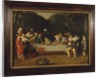 Elegant Figures feasting in an Arbour by Dirck Hals