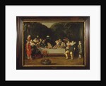 Elegant Figures feasting in an Arbour by Dirck Hals