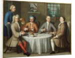 A Group Portrait of Sir Thomas Sebright, Sir John Bland and two Friends, 1723 by Benjamin Ferrers