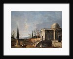 Elegant Figures in front of a Domed Classical Church, an Obelisk to the Left by Michele Marieschi