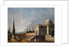 Elegant Figures in front of a Domed Classical Church, an Obelisk to the Left by Michele Marieschi