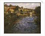 River Landscape with a Washerwoman by Fritz Thaulow