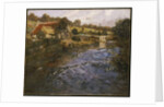 River Landscape with a Washerwoman by Fritz Thaulow