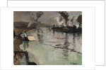 Smokestacks along the River by Fritz Thaulow