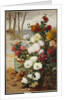 Chrysanthemums in a Walled Garden by Eugene Henri Cauchois
