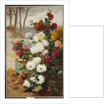 Chrysanthemums in a Walled Garden by Eugene Henri Cauchois
