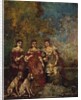 Three Women in the Park by Adolphe Joseph Thomas Monticelli