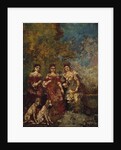 Three Women in the Park by Adolphe Joseph Thomas Monticelli