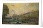 The Banks of the River Seine at St. Cloud by Albert-Charles Lebourg
