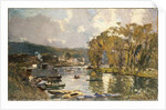 The small branch of the River Seine at Bas-Meudon on an Autumn Evening, 1893 by Albert-Charles Lebourg