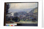 View of Vetheuil, Sunset, 1897 by Albert-Charles Lebourg