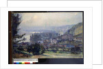 View of Vetheuil, Sunset, 1897 by Albert-Charles Lebourg
