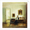 A Woman Sewing in an Interior by Carl Holsoe