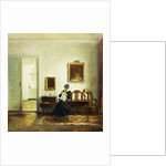 A Woman Sewing in an Interior by Carl Holsoe