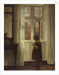A Girl Standing at a Window by Carl Holsoe
