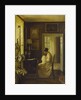 An Interior with a Woman Sewing by Carl Holsoe