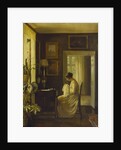 An Interior with a Woman Sewing by Carl Holsoe