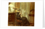A Woman Sewing in an Interior by Carl Holsoe