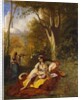 An Algerian Woman and her Servant in a Garden, 1844 by Charles Theodore Frere