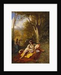 An Algerian Woman and her Servant in a Garden, 1844 by Charles Theodore Frere