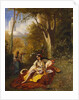 An Algerian Woman and her Servant in a Garden, 1844 by Charles Theodore Frere