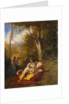 An Algerian Woman and her Servant in a Garden, 1844 by Charles Theodore Frere