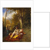 An Algerian Woman and her Servant in a Garden, 1844 by Charles Theodore Frere