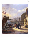 A Capriccio of a Mediterranean Port by Johannes Lingelbach