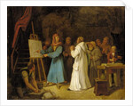 Giotto demonstrating the art of drawing in his studio by Italian School