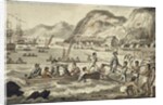 Captain Cook Landing in Owyhee by Isaac Robert Cruikshank
