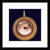 The left eye of the artist's sister, Mary Cox Dillman Engleheart, later Mrs. John Pyne, brown iris with curling lock of brown hair by John Cox Dillman Engleheart