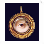 The left eye of the artist's sister, Mary Cox Dillman Engleheart, later Mrs. John Pyne, brown iris with curling lock of brown hair by John Cox Dillman Engleheart