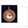 The left eye of the artist's sister, Mary Cox Dillman Engleheart, later Mrs. John Pyne, brown iris with curling lock of brown hair by John Cox Dillman Engleheart