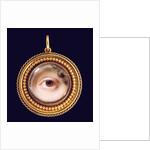 The left eye of the artist's sister, Mary Cox Dillman Engleheart, later Mrs. John Pyne, brown iris with curling lock of brown hair by John Cox Dillman Engleheart