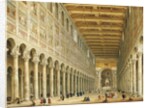 Interior of San Paolo Fuori le Mura, looking towards the altar by Giovanni Paolo Pannini or Panini