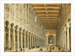 Interior of San Paolo Fuori le Mura, looking towards the altar by Giovanni Paolo Pannini or Panini