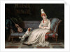 Portrait of Elizabeth, Lady Webster, later Lady Holland, in a white dress with her spaniel Pierrot, c.1795 by Louis Gauffier