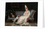 Portrait of Elizabeth, Lady Webster, later Lady Holland, in a white dress with her spaniel Pierrot, c.1795 by Louis Gauffier