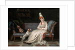 Portrait of Elizabeth, Lady Webster, later Lady Holland, in a white dress with her spaniel Pierrot, c.1795 by Louis Gauffier