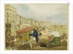 An Inexperienced Palanquin Rider, Tom Shaw Hiring a Palanquin on the Esplanade, Calcutta by Charles D'Oyly