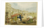 An Inexperienced Palanquin Rider, Tom Shaw Hiring a Palanquin on the Esplanade, Calcutta by Charles D'Oyly