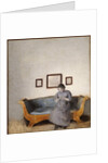 Ida Hammershoi sitting on a sofa by Vilhelm Hammershoi