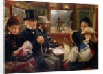 An Omnibus Ride to Piccadilly Circus, Mr Gladstone Travelling with Ordinary Passengers, 1885 by Alfred Morgan