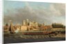 View of Westminster from Lambeth with a royal barge in the foreground by Samuel Scott