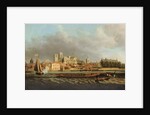 View of Westminster from Lambeth with a royal barge in the foreground by Samuel Scott