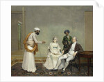 Portrait of Judge Suetonius Grant Heatly and Temperance Heatly with their Indian servants, in an interior in Calcutta, c.1786 by Arthur William Devis