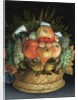 Reversible anthropomorphic portrait of a man composed of fruit by Giuseppe Arcimboldo