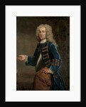 Portrait of Henry Boyle, Captain of Horses, in a landscape, with a battle beyond, 1730 by Anthony Lee